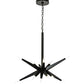 Meyda Lighting Hickory Treasures 38" 12-Light Solar Black Pendant Light With Contrail Mist Idalight Shade