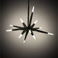 Meyda Lighting Hickory Treasures 38" 12-Light Solar Black Pendant Light With Contrail Mist Idalight Shade