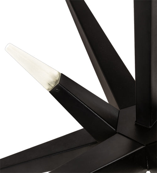 Meyda Lighting Hickory Treasures 38" 12-Light Solar Black Pendant Light With Contrail Mist Idalight Shade