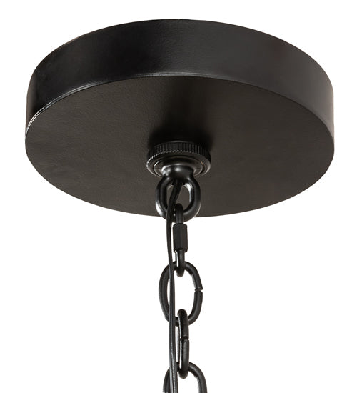 Meyda Lighting Hickory Treasures 38" 12-Light Solar Black Pendant Light With Contrail Mist Idalight Shade