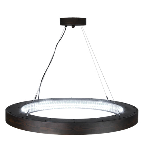 Meyda Lighting Hickory Treasures 40" LED Armoire Hickory Pendant Light With Clear Baguette Shade