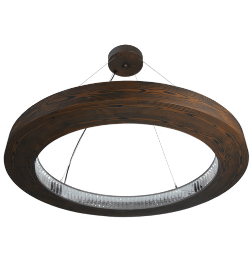 Meyda Lighting Hickory Treasures 40" LED Armoire Hickory Pendant Light With Clear Baguette Shade