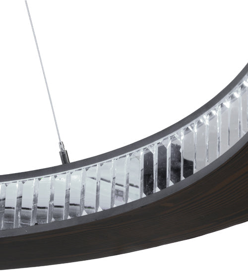 Meyda Lighting Hickory Treasures 40" LED Armoire Hickory Pendant Light With Clear Baguette Shade