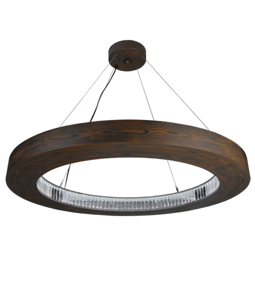 Meyda Lighting Hickory Treasures 40" LED Armoire Hickory Pendant Light With Clear Baguette Shade