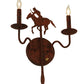 Meyda Lighting High Plains Rider 13" 2-Light Rusty Nail Wall Sconce With Faux Candlelight