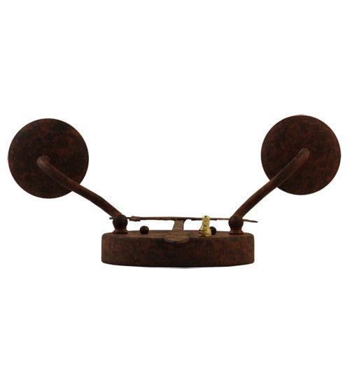 Meyda Lighting High Plains Rider 13" 2-Light Rusty Nail Wall Sconce With Faux Candlelight