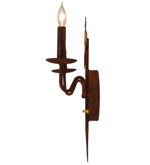 Meyda Lighting High Plains Rider 13" 2-Light Rusty Nail Wall Sconce With Faux Candlelight