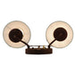 Meyda Lighting High Plains Rider 18" 2-Light Rusty Nail Wall Sconce With White Natural Linen Shade