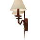 Meyda Lighting High Plains Rider 18" 2-Light Rusty Nail Wall Sconce With White Natural Linen Shade