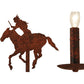 Meyda Lighting High Plains Rider 18" 2-Light Rusty Nail Wall Sconce With White Natural Linen Shade