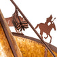 Meyda Lighting High Plains Rider and The Herd 240499 36" 5-Light Rust Pendant Light With Amber Mica Shade Glass