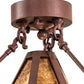 Meyda Lighting High Plains Rider and The Herd 240499 36" 5-Light Rust Pendant Light With Amber Mica Shade Glass