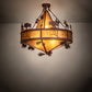 Meyda Lighting High Plains Rider and The Herd 240499 36" 5-Light Rust Pendant Light With Amber Mica Shade Glass