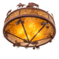Meyda Lighting High Plains Rider and The Herd 240499 36" 5-Light Rust Pendant Light With Amber Mica Shade Glass