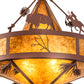 Meyda Lighting High Plains Rider and The Herd 240499 36" 5-Light Rust Pendant Light With Amber Mica Shade Glass