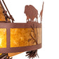 Meyda Lighting High Plains Rider and The Herd 240499 36" 5-Light Rust Pendant Light With Amber Mica Shade Glass