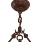 Meyda Lighting High Plains Rider and The Herd 36" 5-Light Rust Pendant Light With Amber Mica Shade Glass