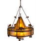 Meyda Lighting High Plains Rider and The Herd 36" 5-Light Rust Pendant Light With Amber Mica Shade Glass
