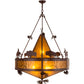 Meyda Lighting High Plains Rider and The Herd 36" 5-Light Rust Pendant Light With Amber Mica Shade Glass