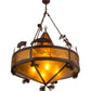 Meyda Lighting High Plains Rider and The Herd 36" 5-Light Rust Pendant Light With Amber Mica Shade Glass