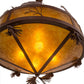 Meyda Lighting High Plains Rider and The Herd 36" 5-Light Rust Pendant Light With Amber Mica Shade Glass