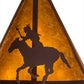 Meyda Lighting High Plains Rider and The Herd 36" 5-Light Rust Pendant Light With Amber Mica Shade Glass