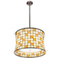 Meyda Lighting Hilton Barrel 20" 4-Light Craftsman Brown Pendant Light With Beige & Honey Art Shade Glass