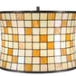 Meyda Lighting Hilton Barrel 20" 4-Light Craftsman Brown Pendant Light With Beige & Honey Art Shade Glass