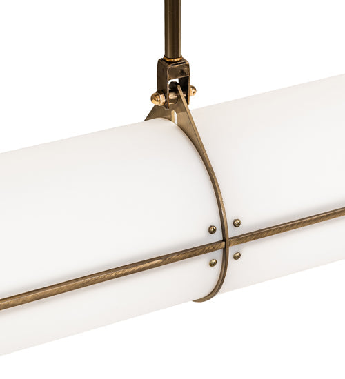 Meyda Lighting Hodiak 95" LED Brass Island Pendant Light With White Statuario Shade