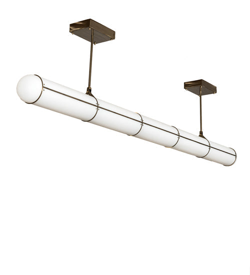 Meyda Lighting Hodiak 95" LED Brass Island Pendant Light With White Statuario Shade