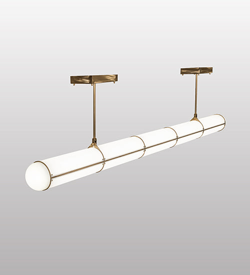 Meyda Lighting Hodiak 95" LED Brass Island Pendant Light With White Statuario Shade