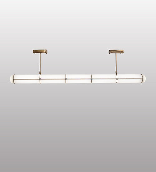 Meyda Lighting Hodiak 95" LED Brass Island Pendant Light With White Statuario Shade