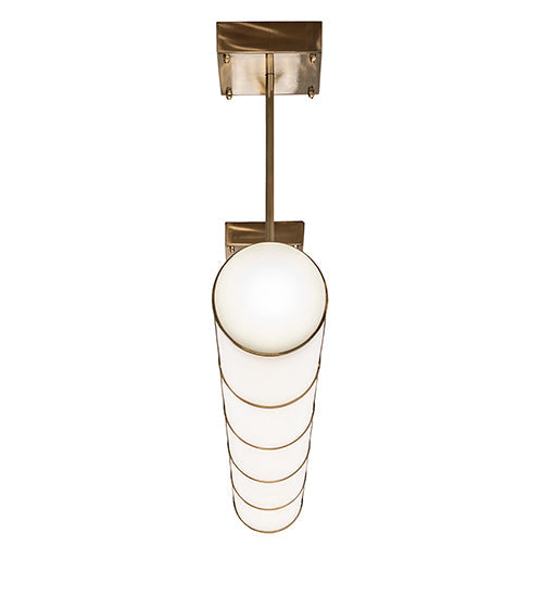 Meyda Lighting Hodiak 95" LED Brass Island Pendant Light With White Statuario Shade