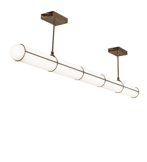 Meyda Lighting Hodiak 95" LED Brass Island Pendant Light With White Statuario Shade