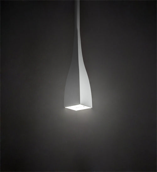 Meyda Lighting Hoffman 4"Sq White Pendant Light With Clear Shade Glass