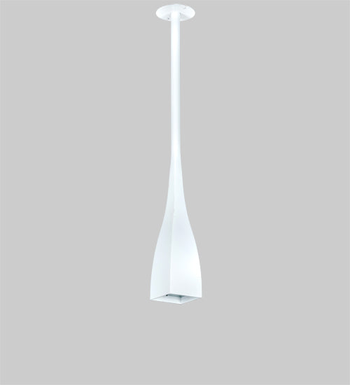 Meyda Lighting Hoffman 4"Sq White Pendant Light With Clear Shade Glass
