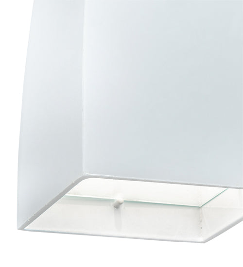 Meyda Lighting Hoffman 4"Sq White Pendant Light With Clear Shade Glass