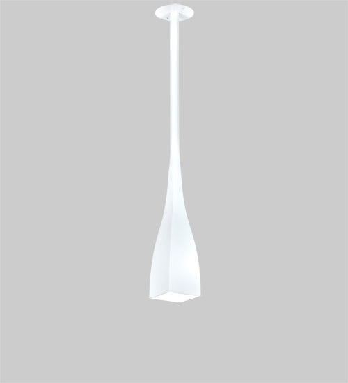 Meyda Lighting Hoffman 4"Sq White Pendant Light With Clear Shade Glass