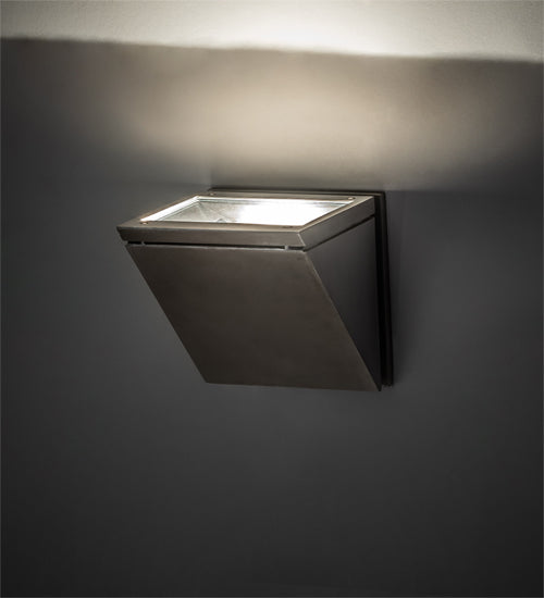 Meyda Lighting Hoffman 7" Brushed Stainless Steel Wall Sconce With Clear Shade Glass