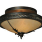 Meyda Lighting Hoja 15" 2-Light French Bronze Semi-flush Mount Ceiling Light With Sahara Taupe Idalight Shade