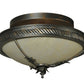 Meyda Lighting Hoja 15" 2-Light French Bronze Semi-flush Mount Ceiling Light With Sahara Taupe Idalight Shade