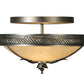 Meyda Lighting Hoja 15" 2-Light French Bronze Semi-flush Mount Ceiling Light With Sahara Taupe Idalight Shade