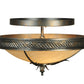 Meyda Lighting Hoja 15" 2-Light French Bronze Semi-flush Mount Ceiling Light With Sahara Taupe Idalight Shade