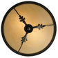 Meyda Lighting Hoja 15" 2-Light French Bronze Semi-flush Mount Ceiling Light With Sahara Taupe Idalight Shade
