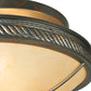 Meyda Lighting Hoja 15" 2-Light French Bronze Semi-flush Mount Ceiling Light With Sahara Taupe Idalight Shade