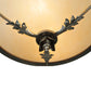 Meyda Lighting Hoja 15" 2-Light French Bronze Semi-flush Mount Ceiling Light With Sahara Taupe Idalight Shade