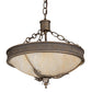 Meyda Lighting Hoja 15" 3-Light French Bronze Inverted Pendant Light With Sahara Taupe Idalight Shade