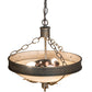 Meyda Lighting Hoja 15" 3-Light French Bronze Inverted Pendant Light With Sahara Taupe Idalight Shade