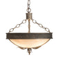 Meyda Lighting Hoja 15" 3-Light French Bronze Inverted Pendant Light With Sahara Taupe Idalight Shade