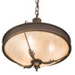 Meyda Lighting Hoja 15" 3-Light French Bronze Inverted Pendant Light With Sahara Taupe Idalight Shade